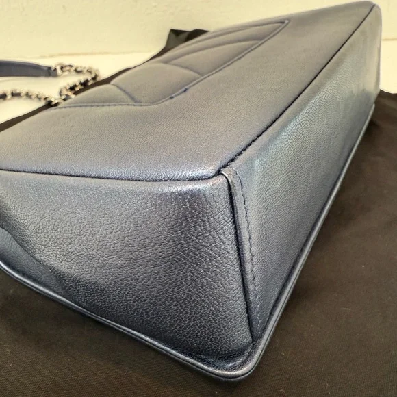 CHANEL Sheepskin Quilted Small Dark Navy Mademoiselle Double Flap Bag - Picture 9 of 14